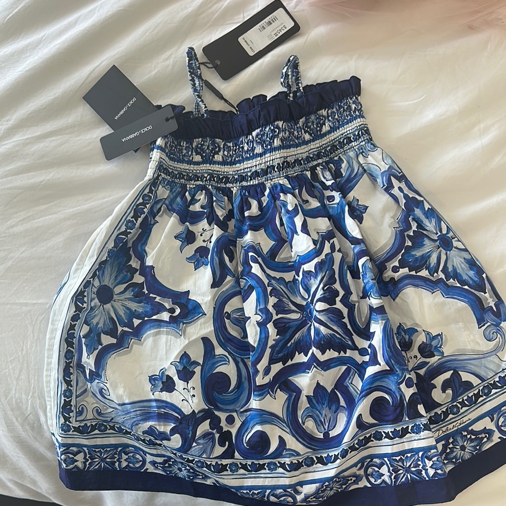 Dolce & Gabbana Blue and White Kids Formal Dress